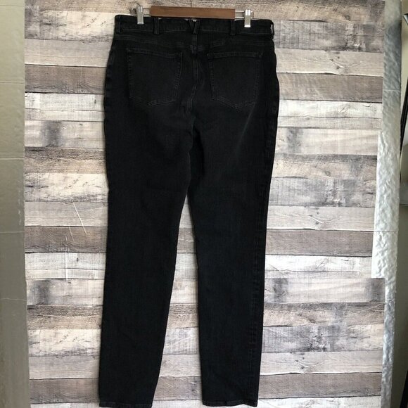 Duluth Trading Jeans 14L Womens Skinny Leg High Rise Front Seam Black - Picture 2 of 10